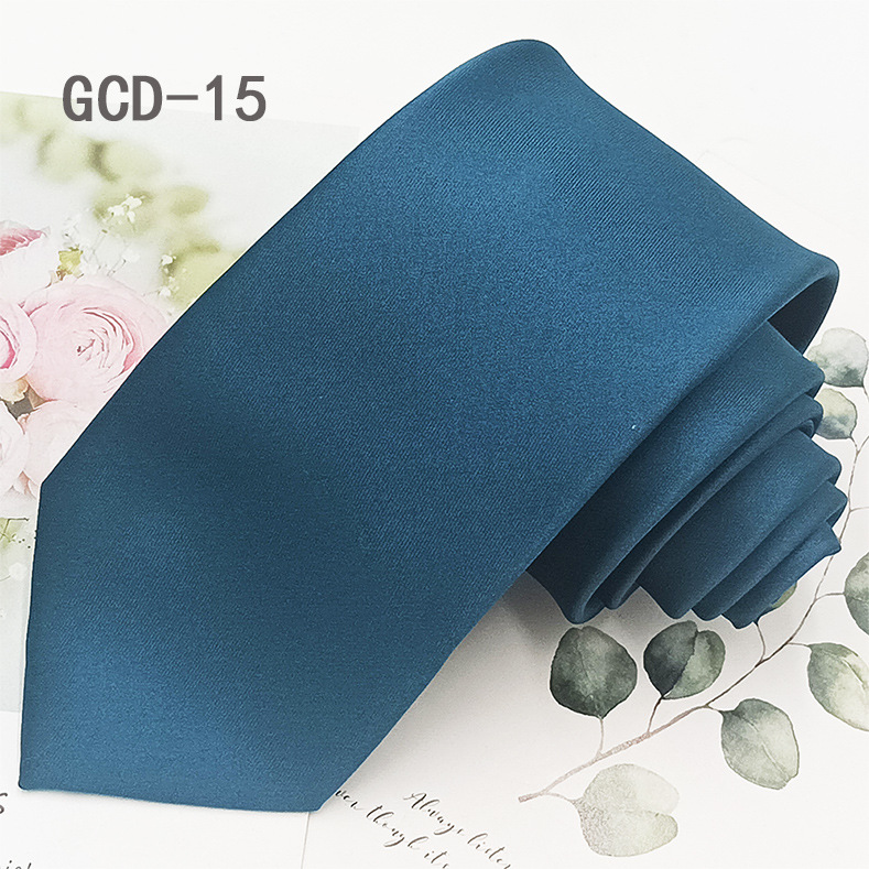 Corbata de poliéster teñido en hilo de alta densidad, color puro, estilo formal, informal de negocios, negra, atada a mano, estilo 8 cm, lista para usar del fabricante