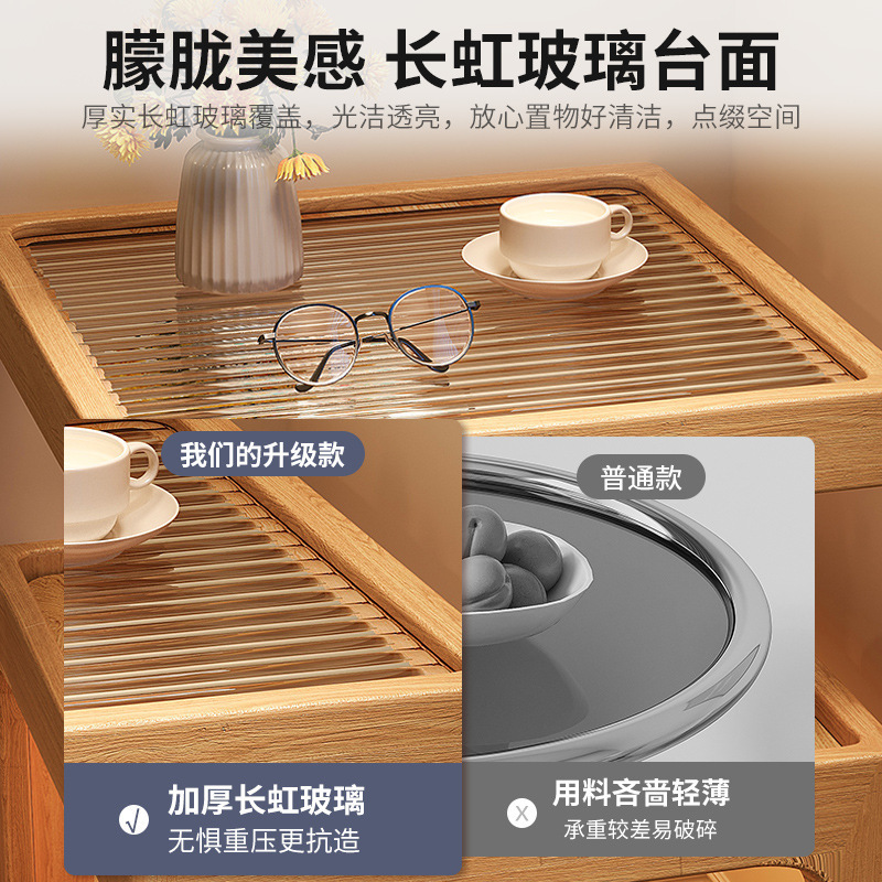 Mesita de noche de madera maciza con lámpara, estante de cabecera, apartamento pequeño moderno y simple, armario de almacenamiento de cabecera muy estrecho creativo