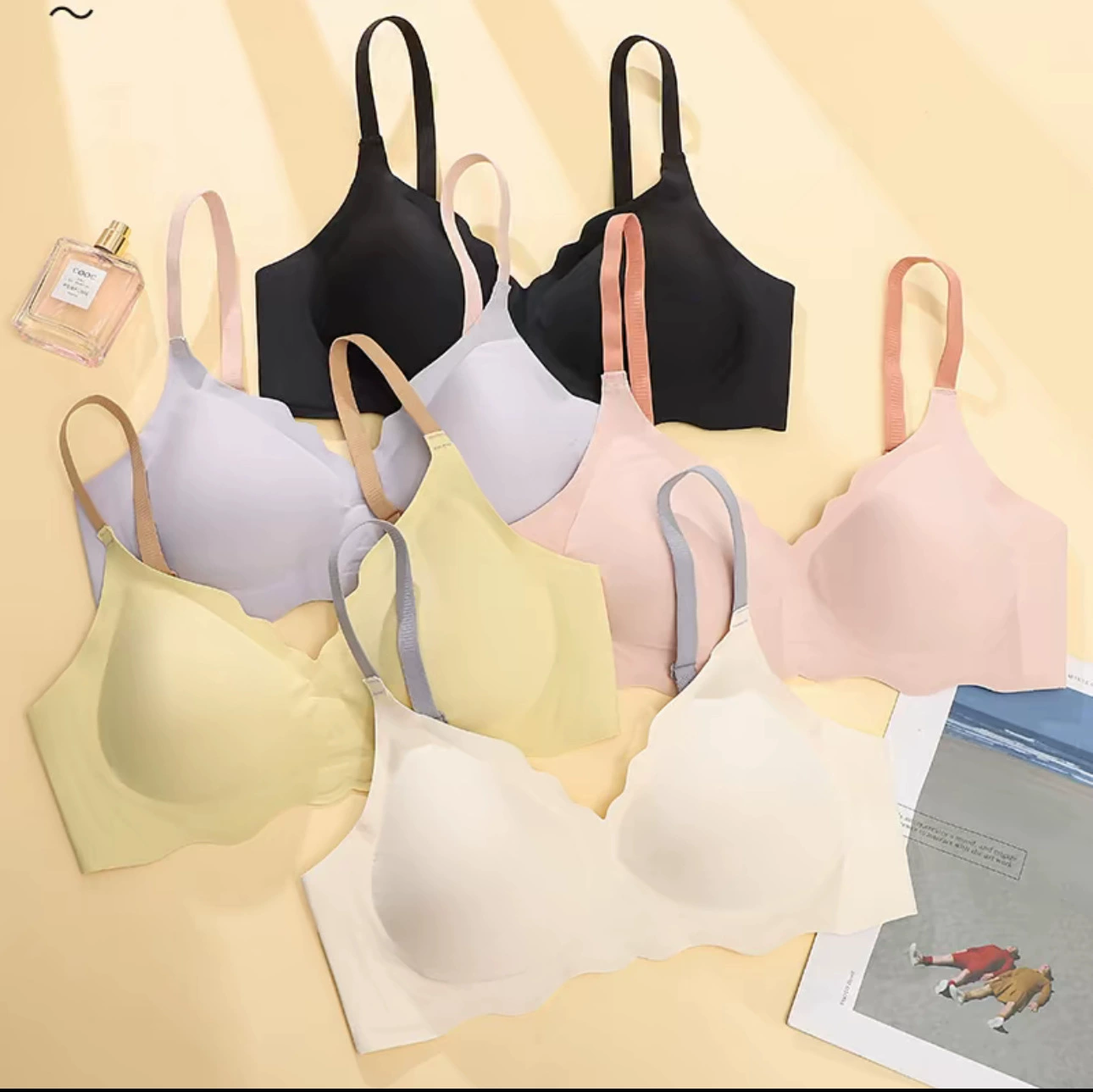 Summer thin underwear, supporting push up bra, beautiful back