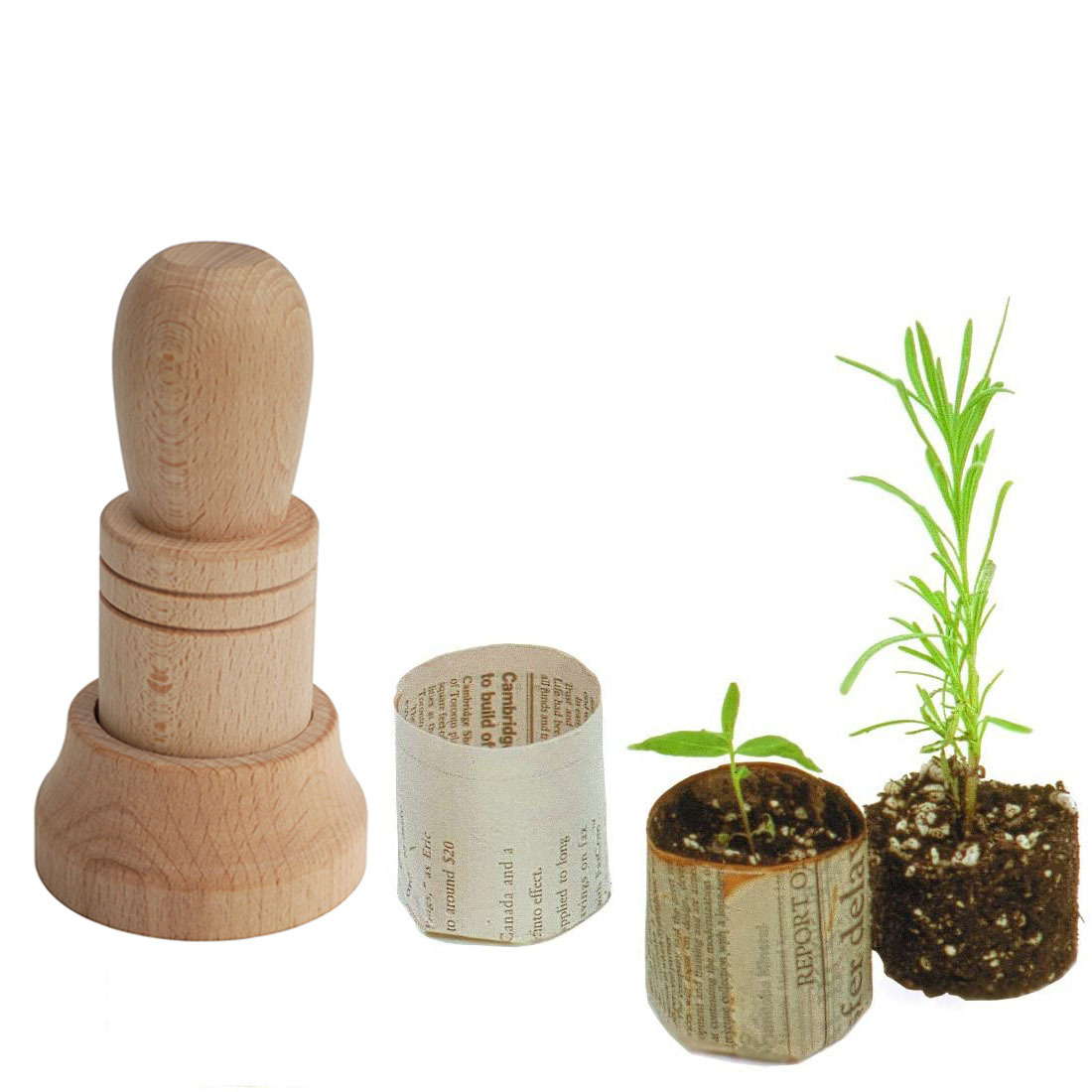 [En stock] papel de vivero fabricante de macetas herramientas de madera maciza herramientas de bricolaje jardín herramientas de plantación