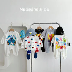 芝麻街大集合！潮款男女寶寶個性連身衣外出服 A棉柔軟新生兒哈衣