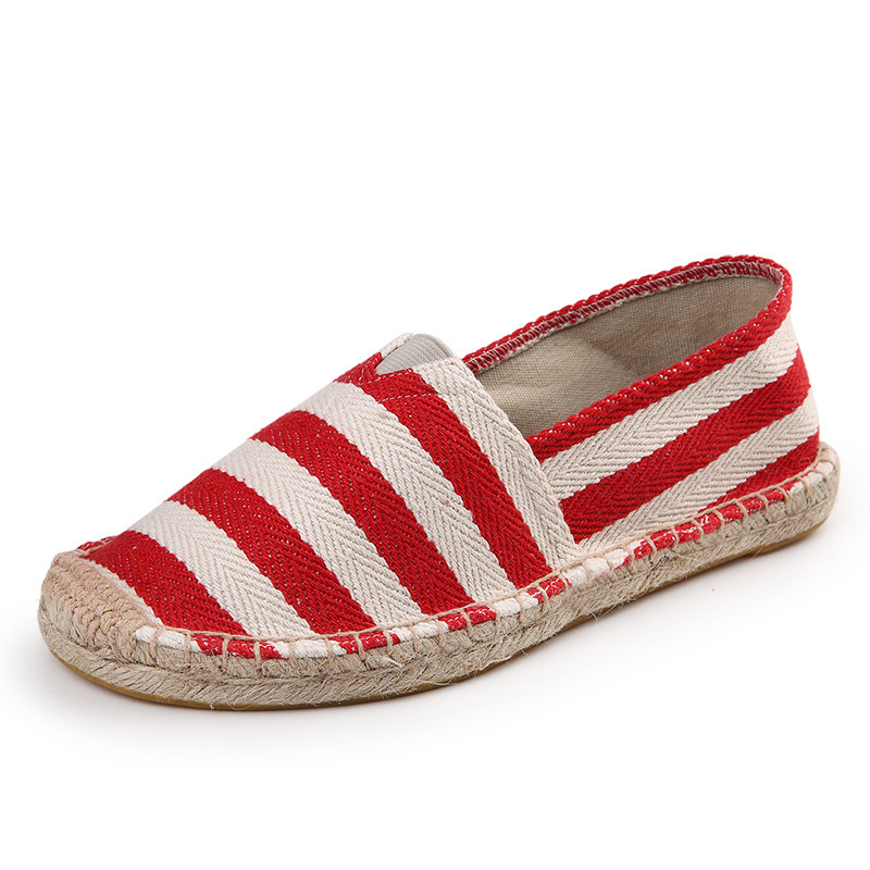 Zapatos de lino casuales tejidos de paja perezosos zapatos de lona absorbentes de sudor zapatos de pescador de hombre zapatos de lino zapatos de tamaño grande