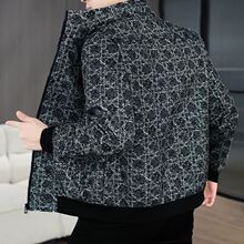 春秋款休闲夹克外套帅气时尚高级修身春秋季上衣男装立领新款男士