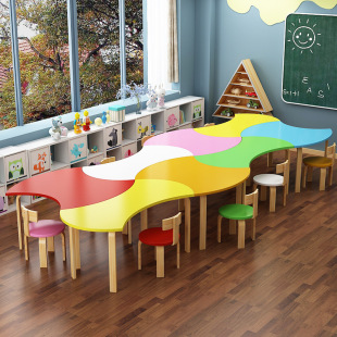 Painting Art Table and Chair Training Class Combination Tutoring Class Kindergarten Table Student Learning Set Children's Desks and Chairs