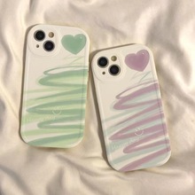 涂鸦爱心适用15promax防摔16pro苹果手机壳14plus创意13少女12pro