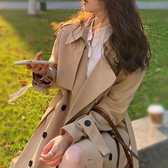 风衣外套女2025春秋装新款韩版西装领中长款夹克宽松气质流行大衣