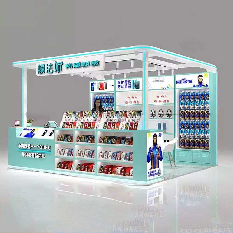 商场门店手机快修贴膜展示柜数码产品多经点位中岛烤漆框架