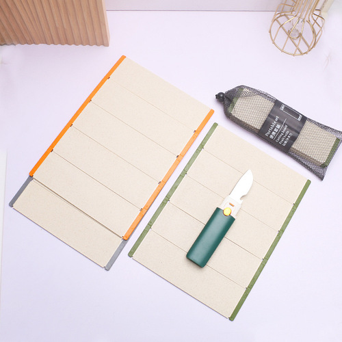 Creative portable folding cutting board wheat straw cutting board kitchen household fruit travel camping picnic cutting board