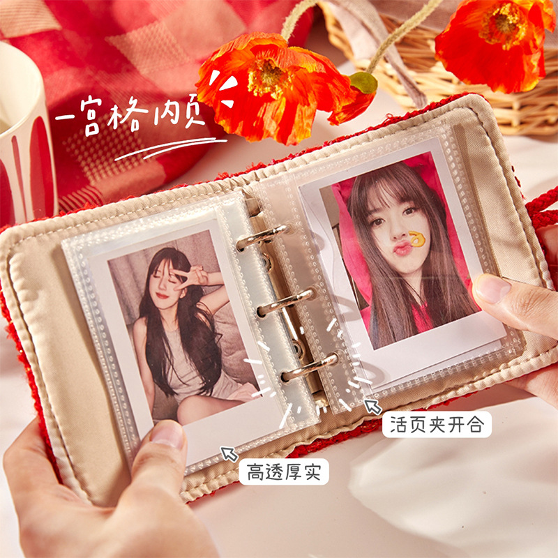 Libro de tarjetas de Año Nuevo rojo Xiaoxiangfeng Gongge hoja de 3 pulgadas álbum de fotos festivales de alto valor de tarjetas foto álbum de almacenamiento