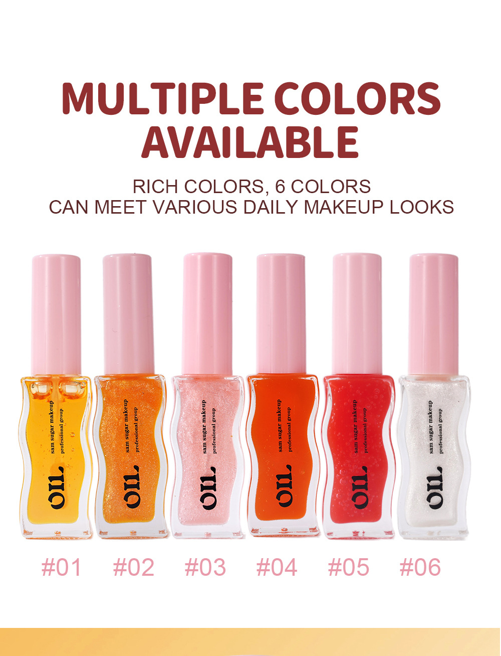 SAM SUGAR Fruit Honey Essence Lip Oil Lip Care Lotion Transparent Pearlescent Lip Gloss undefined