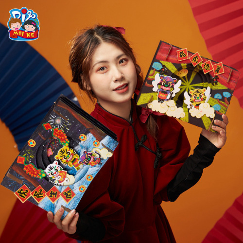 Christmas gift handmade diy three-dimensional painting material package children's art painting new year kindergarten spring festival decoration