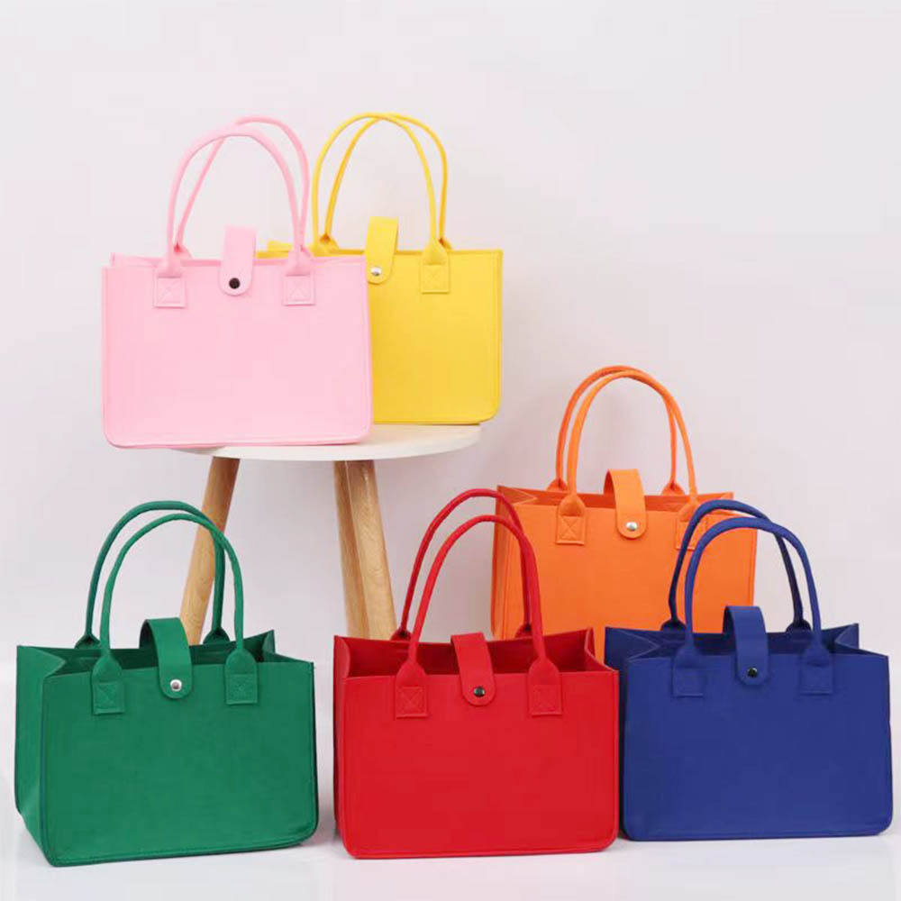 毛毡包纯色手提包礼品袋大容量购物袋环保袋收纳袋便携手工制作