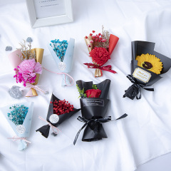 工場卸売りミニ花束ドライフラワー永生花お土産バレンタインデープレゼント石鹸花束ギフトボックスバラ