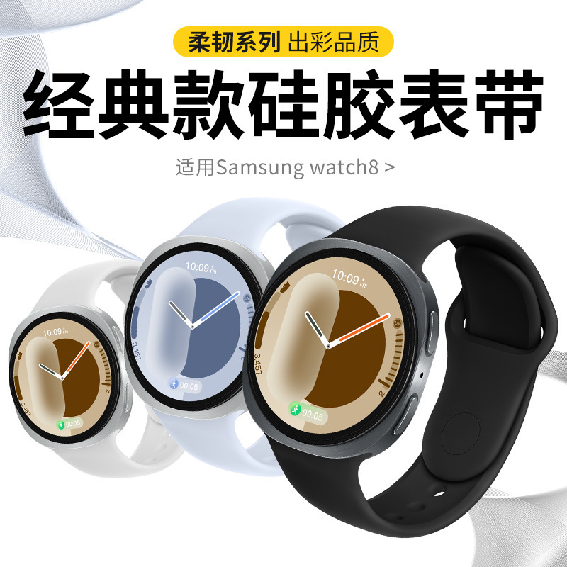 Suitable for Samsung Galaxy Watch8 Silicone Strap Classic Samsung Watch8 Sports Watch Strap