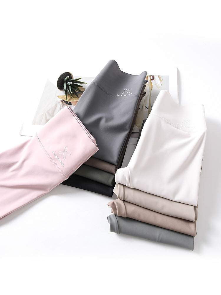 Shark Pants Women's Spring and Summer Thin Style Can Be Worn Outside with Cool Ice Skin Leggings Tight Tummy Control Slimming Look Sports Yoga Pants