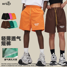 RFSD男装|印花工装短裤2024夏季新品简约潮牌休闲宽松五分裤男