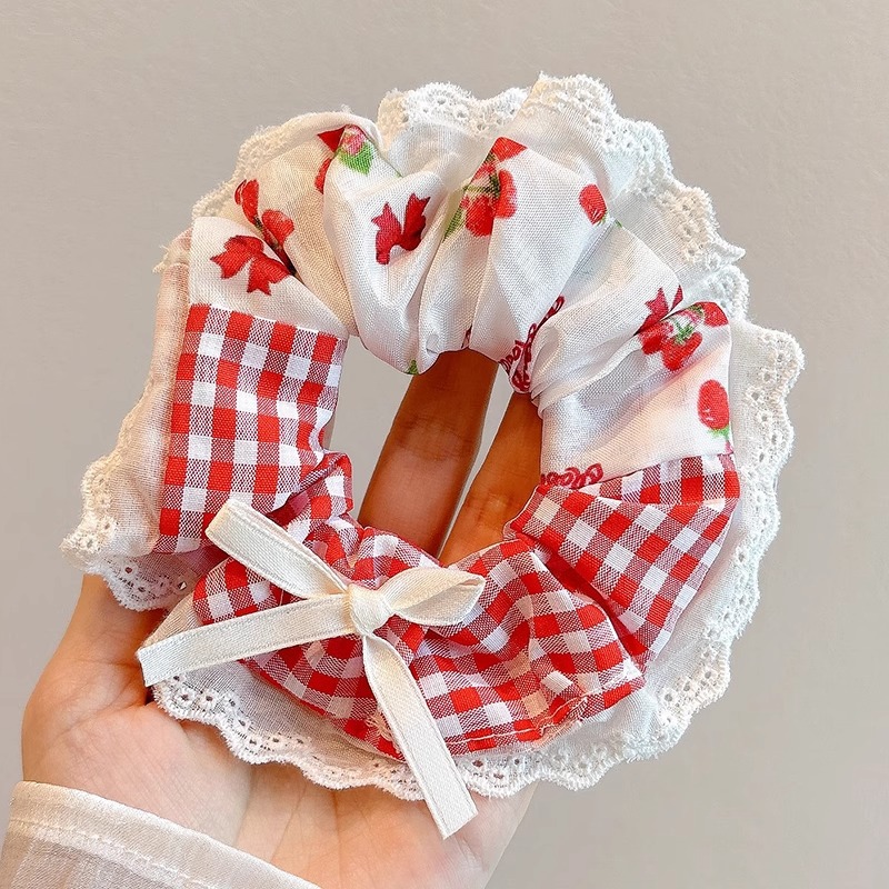 Colección de anillo de cabello lindo de intestino grande de verano de cola de caballo de cabeza de cuerda de flor de cabeza de niña universitaria estilo de alto valor de belleza joyería de cabello