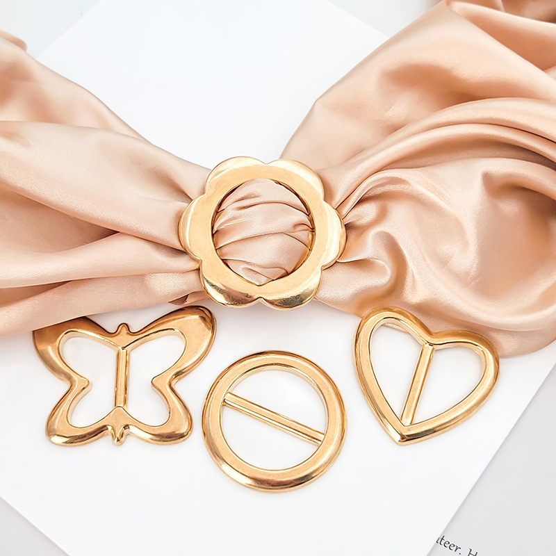 Collar tab button fixed knot loop clothing accessory scarf buckle women minimalist waist-cinch magic