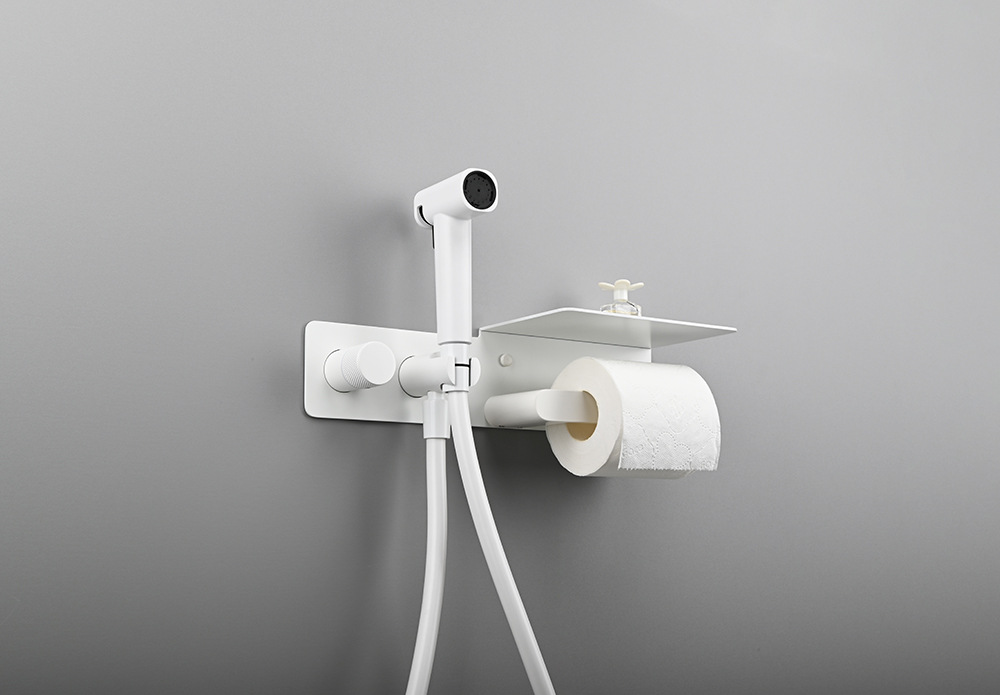 Bathroom toilet spray gun companion set, bathroom toilet cold and hot washbasin, concealed toilet spray gun with tissue holder undefined