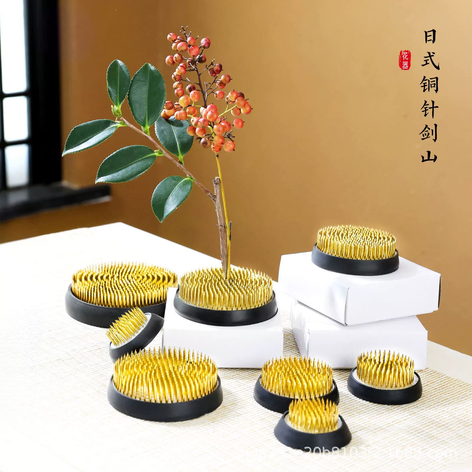 База цветочной композиции Jianshan китайский японский набор цветочной посуды медная игла цветочная композиция фиксированная артефакт Цветочный инструмент