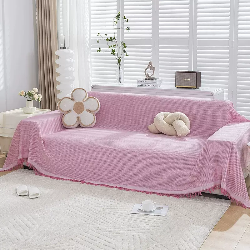 网红沙发巾简约沙发套四季毯子全盖罩布北欧小清新棉织沙发盖布