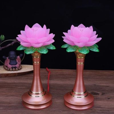 LED Colorful Lotus lights make offerings to Buddha Headlight Goddess of Mercy Lotus lamp Fortuna Lights temple household