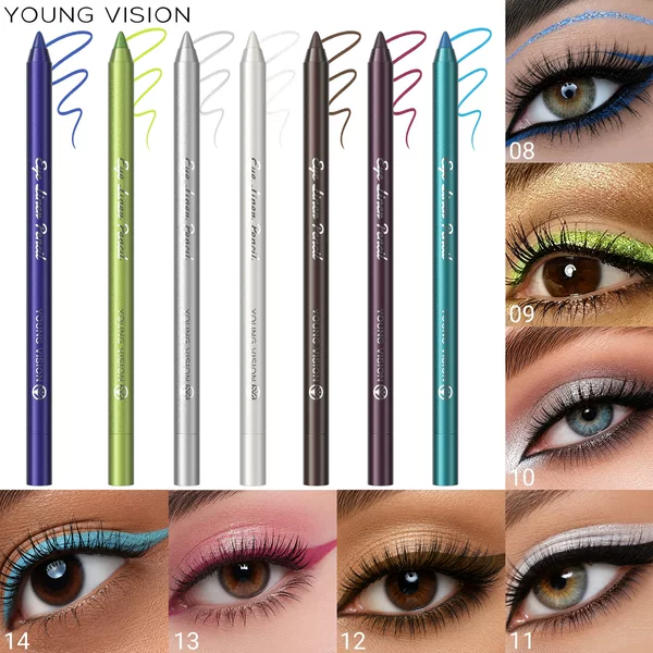 Multifunctional Eyeshadow Pen Monochrome Eyeliner Pearl Glitter Eye Liner Gel Pen Eye Makeup Pen