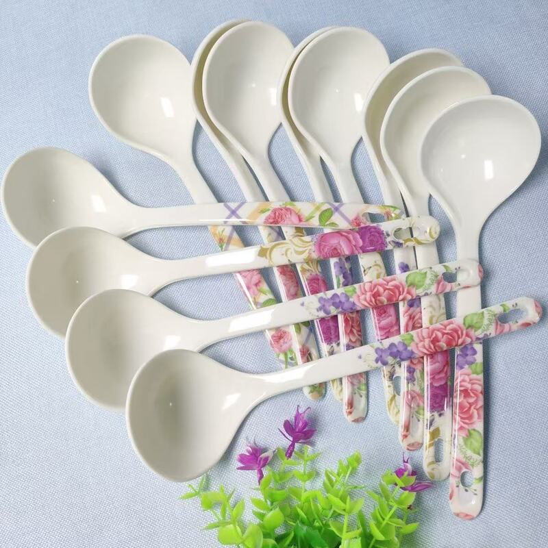Kitchen porcelain-like melamine rice spoon thickened fall-resistant rice spoon creative easy-to-clean rice spoon high-temperature resistant soup spoon rice spoon Kitchen porcelain-like melamine rice spoon thickened fall-resistant rice spoon creative easy-to-clean rice spoon high-temperature resistant soup spoon rice spoon