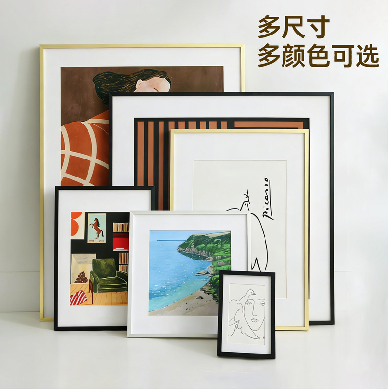 Simple and Creative Aluminum Alloy Picture Frames, Customizable in Any Size, for Mounting Posters, Puzzle Frames, Wall Hanging, and Narrow Edge Customization