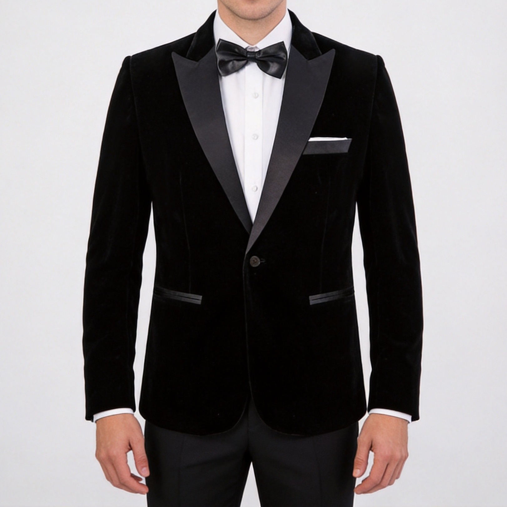 New Foreign Trade Velvet Suit Set, Slim-Fit Host Performance Outfit, Burgundy and Black Tailcoat Suit