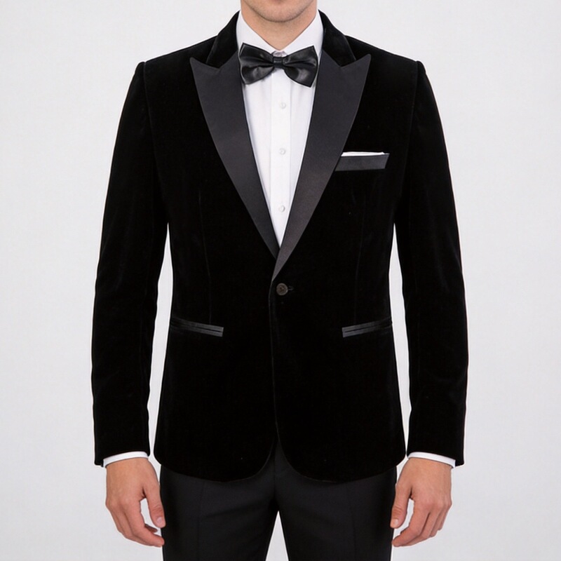 New Foreign Trade Velvet Suit Set, Slim-Fit Host Performance Outfit, Burgundy and Black Tailcoat Suit