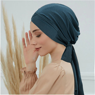 AliExpress cross-border new forehead single cross long tail hat can hide hair Star Taosha women's pullover hat