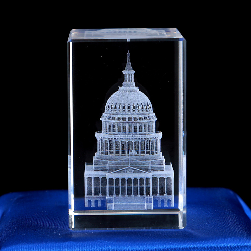 Escultura interior de cristal Serie de animales 3D Estatua de Buda de cristal Modelo de edificio de cristal Decoración del hogar Recuerdos de viaje Suministro transfronterizo