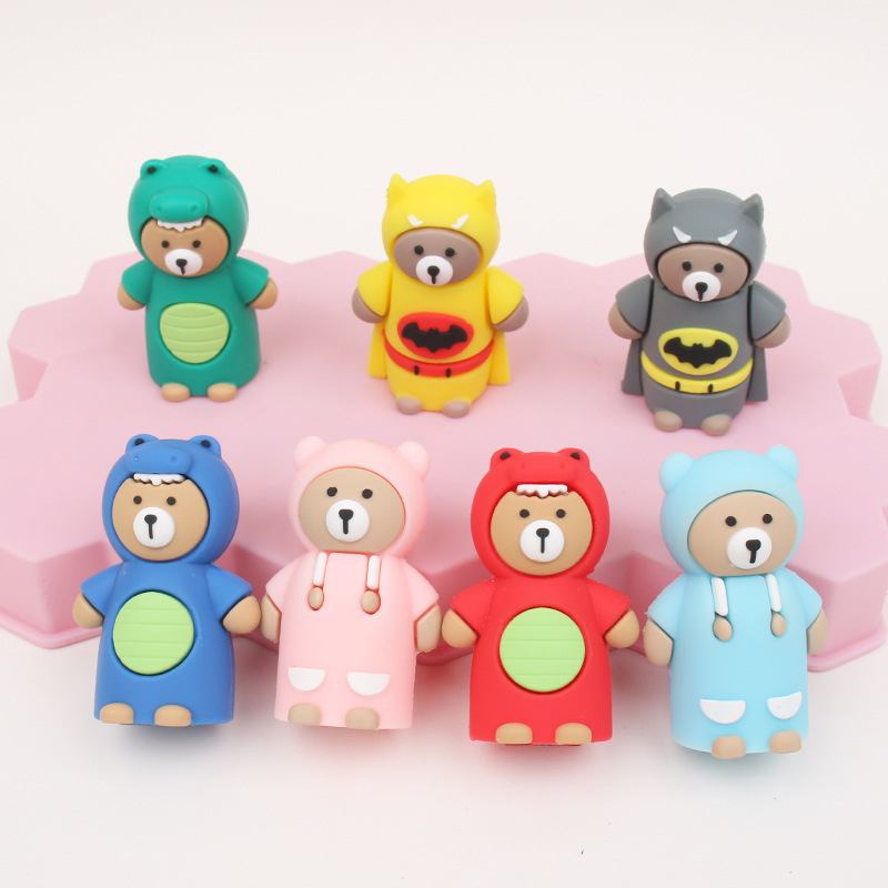 Sacapuntas portátil de PVC suave con diseño de muñeco 3D, miniatura creativa y decorativa