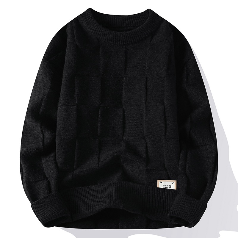 Demi-season knitted cashmere keep warm sweater with a round collar…