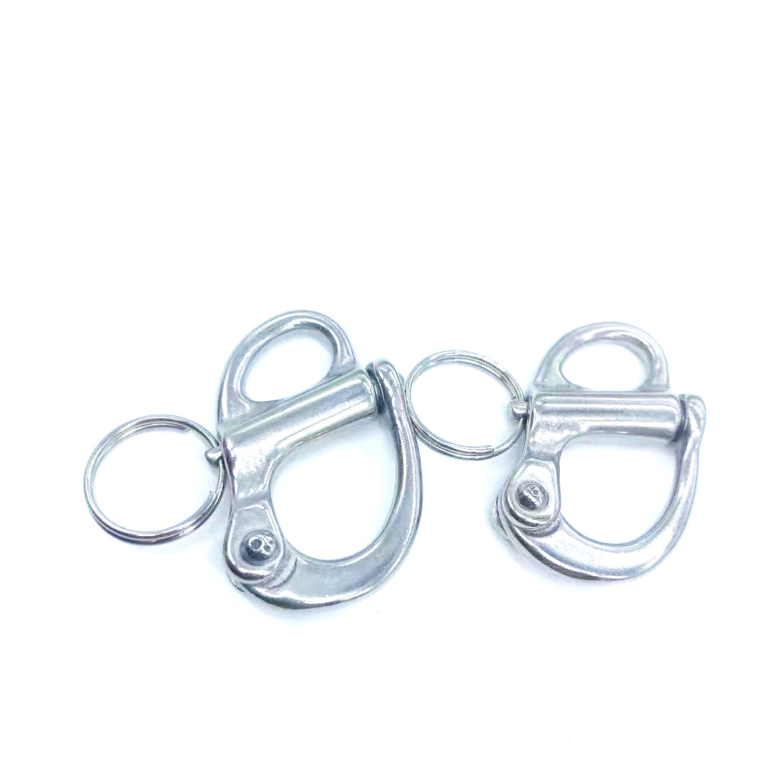 316不锈钢固定弹簧卸扣   手拉快挂卸扣    自锁卸扣索具