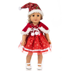 Christmas dress lace princess skirt 18 inches American girl doll clothing 40 cm doll costume Halloween set