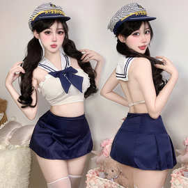 性感情趣内衣纯欲诱惑制服睡衣激情免脱学生制服免脱套装2903