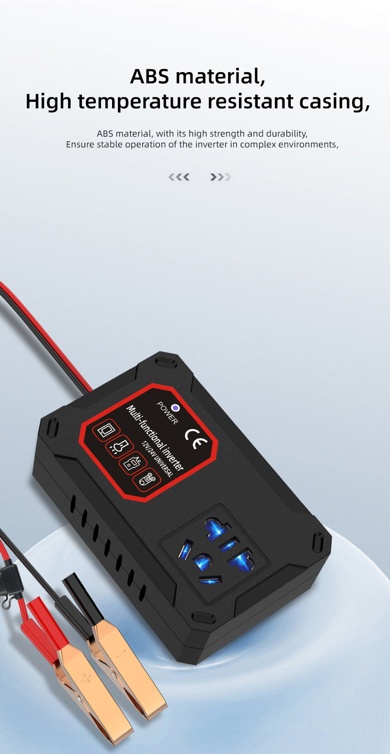 Car and truck 12V/24V to 220V multifunctional vehicle-mounted inverter converter with mobile phone socket charger