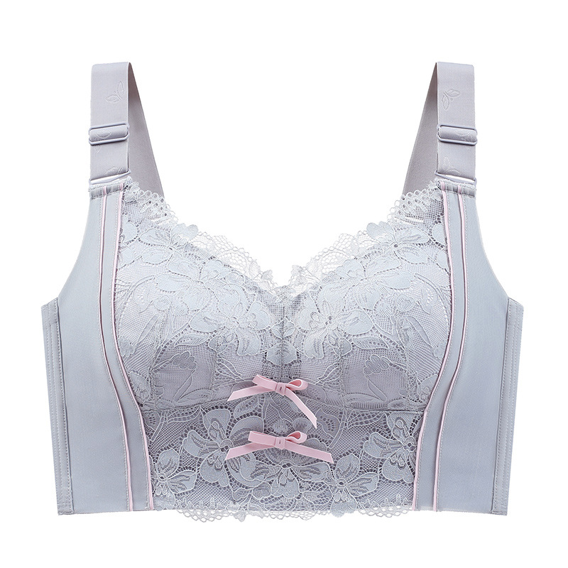 Ropa interior ajustable para mujeres pechos grandes que se reúnen y se reúnen para evitar la caída sin anillo de acero bra de gran tamaño