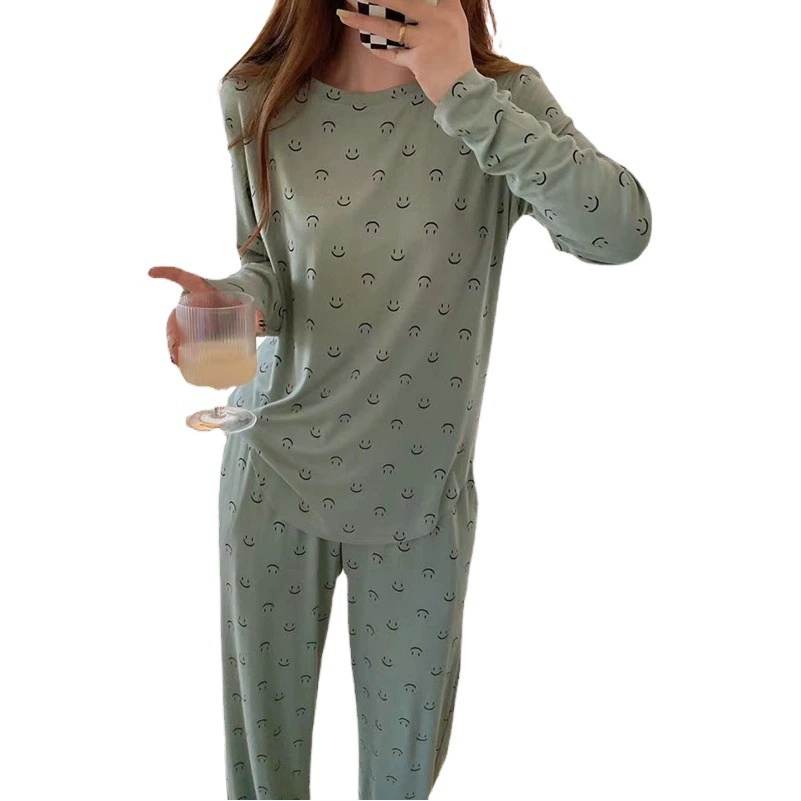 Dongdaemun, оригинальные товары, Южная Корея, костюм со смайликом, пижама, женская мягкая, приятная для кожи, Спортивная домашняя одежда для сна, Женская живая Новинка