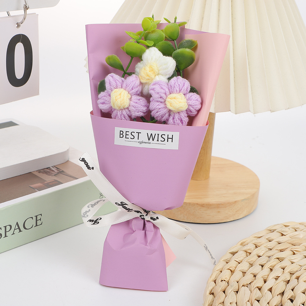 520 San Valentín ins mini bocanadas de lana de punto de imitación pequeño ramo Día de la madre Regalo de cumpleaños de la madre