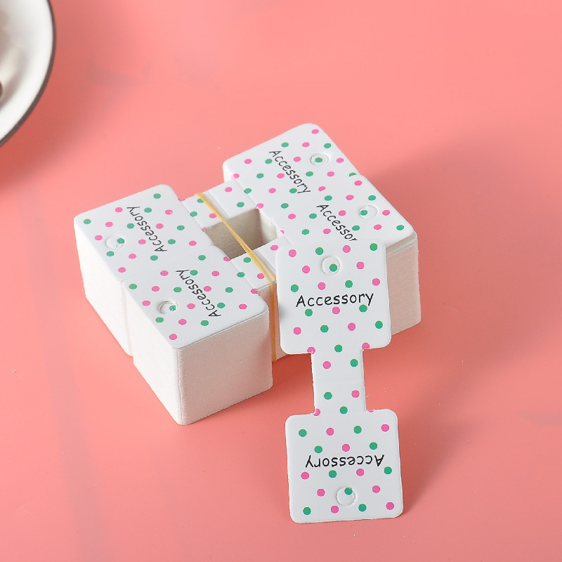 现货圆点字母饰品纸卡饰品卡片吊牌头饰品发卡发圈包装纸卡优惠