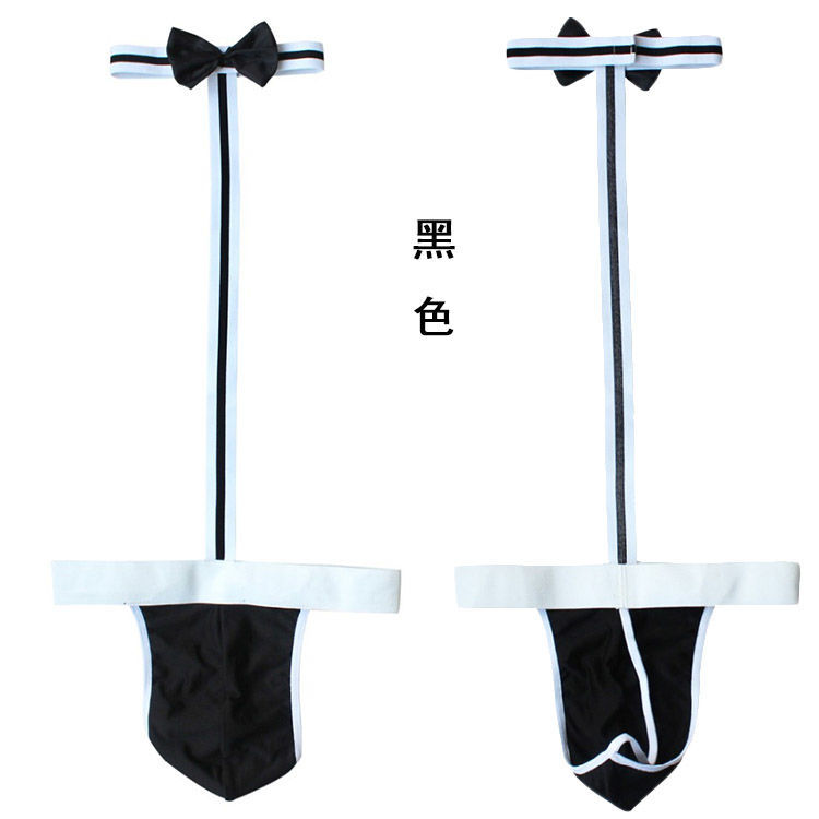 Lencería sexy para hombres Tanga de una pieza para hombres ropa interior sexy camarero discoteca rendimiento de los hombres sexy uniforme