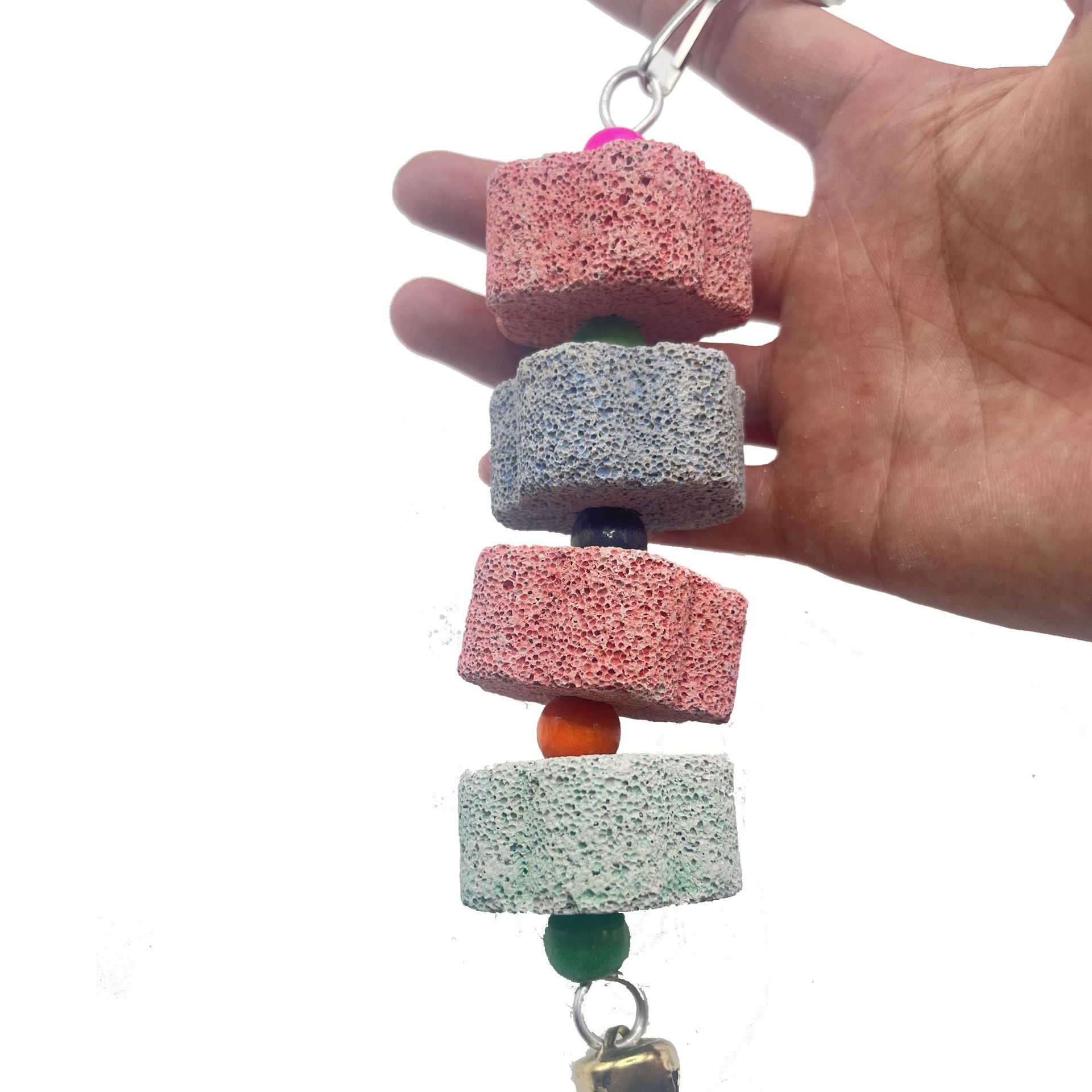 Pinchos de loro de piedra volcánica de colores para complementar minerales Pinchos de roca volcánica natural Hamster Totoro Aves Juguetes