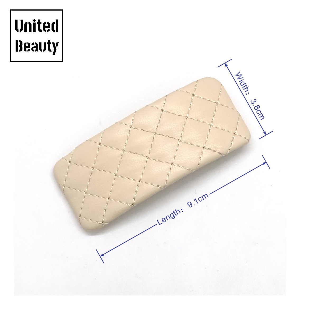 BA230702-9.1x3.8cm方格绣花PU皮发夹-IM