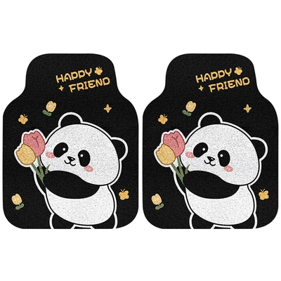 Floor Mat Silk Loop Single Car Carpet - colored-silk-circle-tulip-panda-top-2