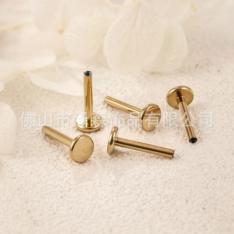 Pointed titanium steel lip stud product view