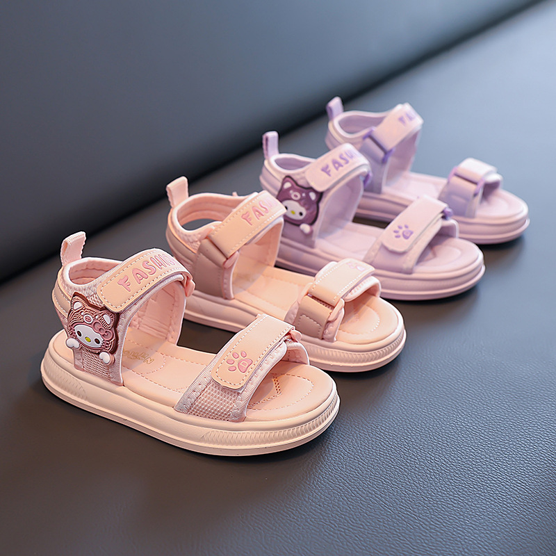 Sandálias de niñas verano 2026 nuevos zapatos de playa suaves para niños zapatos de princesa casuales zapatos para niños grandes