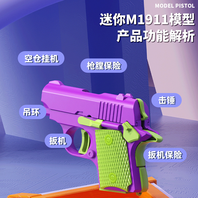 Explosiva transfronteriza Cuchillo de gravedad 3D Cuchillo de zanahoria luminoso Juguete de descompresión Serie de cuchillos de zanahoria impresos en 3D Ansiedad